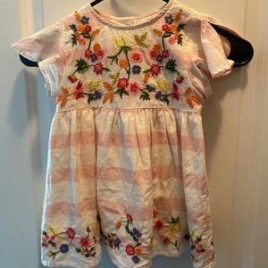 Zara Baby Girl White/Pink Embroidered Dress
